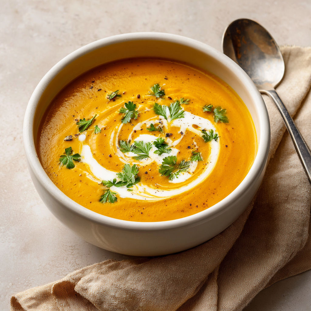 Potimarron et Châtaignes Rôties en Velouté