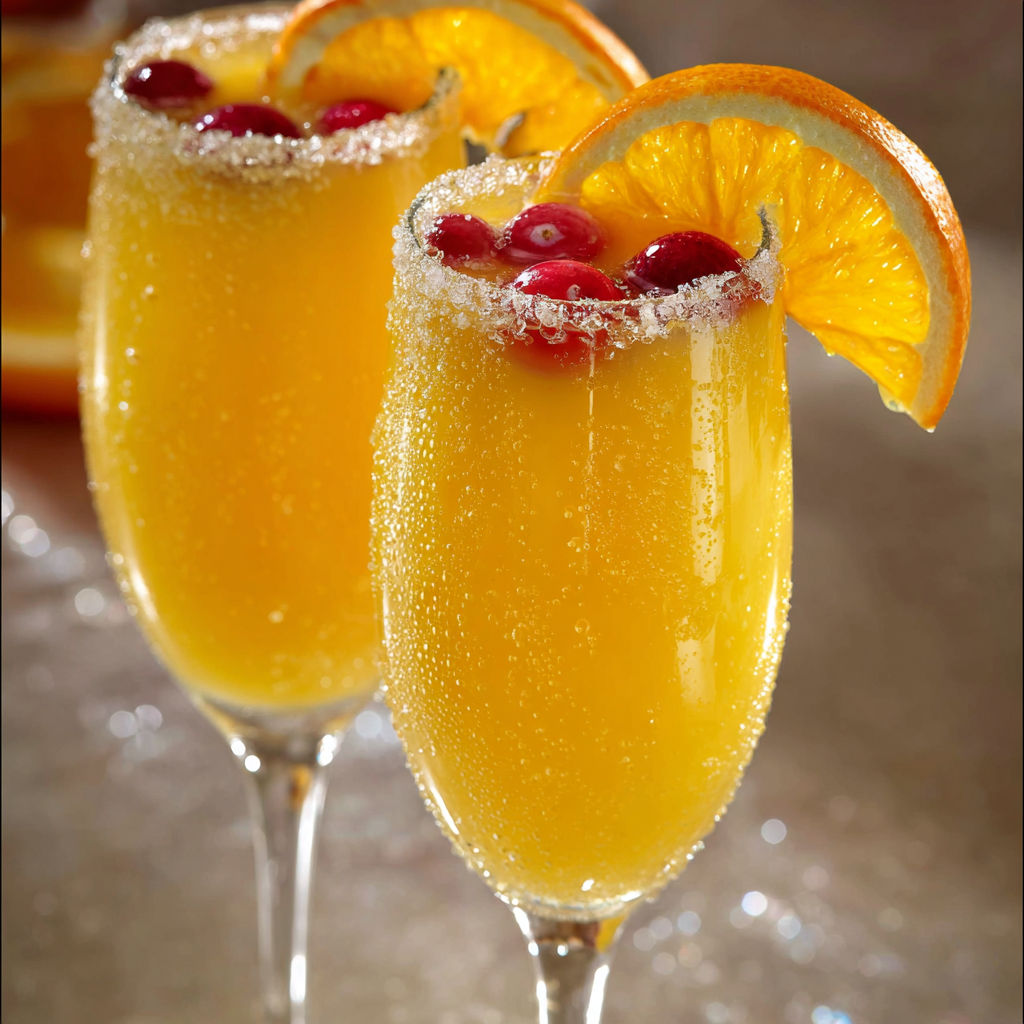 Les verres de punch de Noël maison sont remplies de boisson colorée avec des fruits rouges et des citrons.