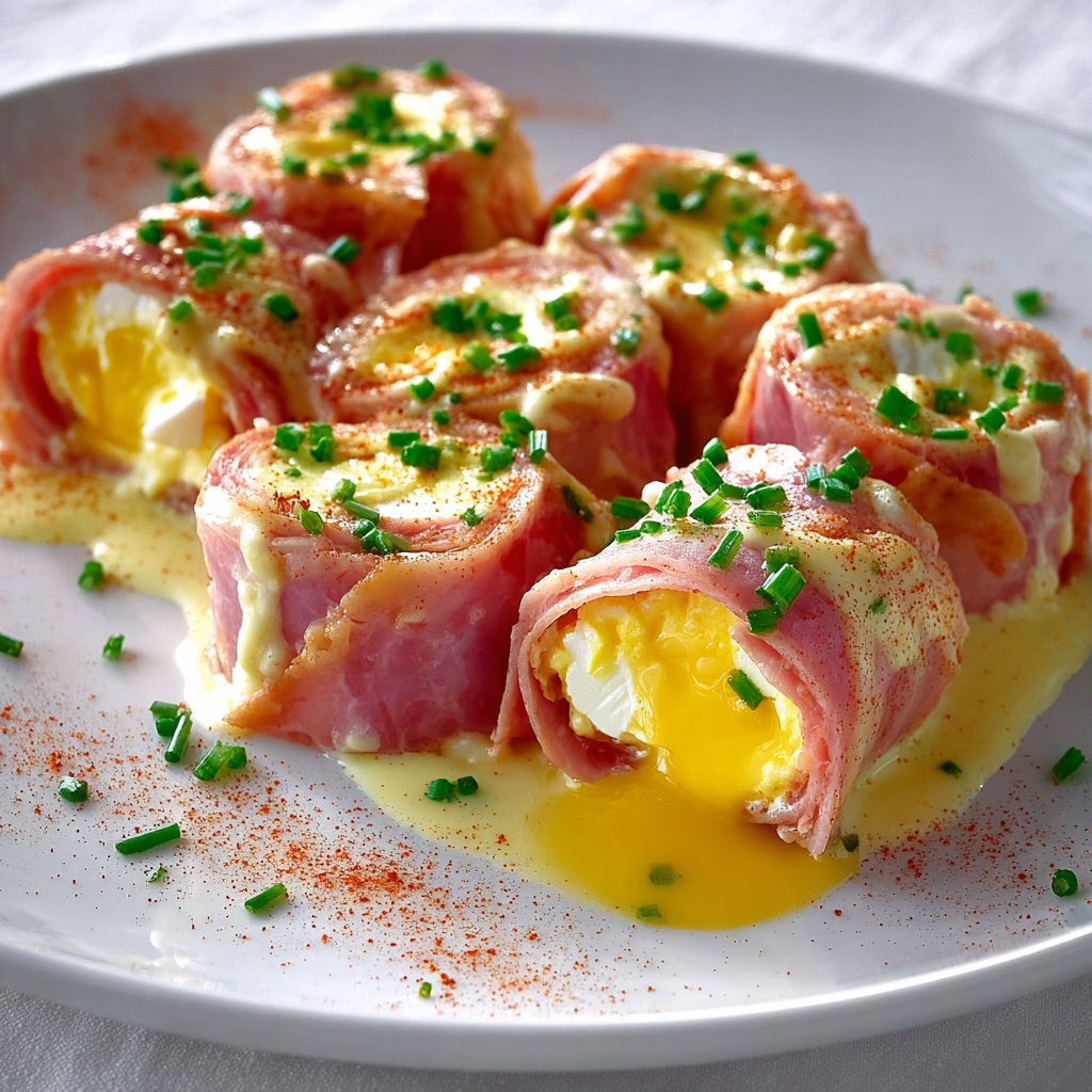 Roulés Gourmands de Jambon aux Œufs et Ciboulette.