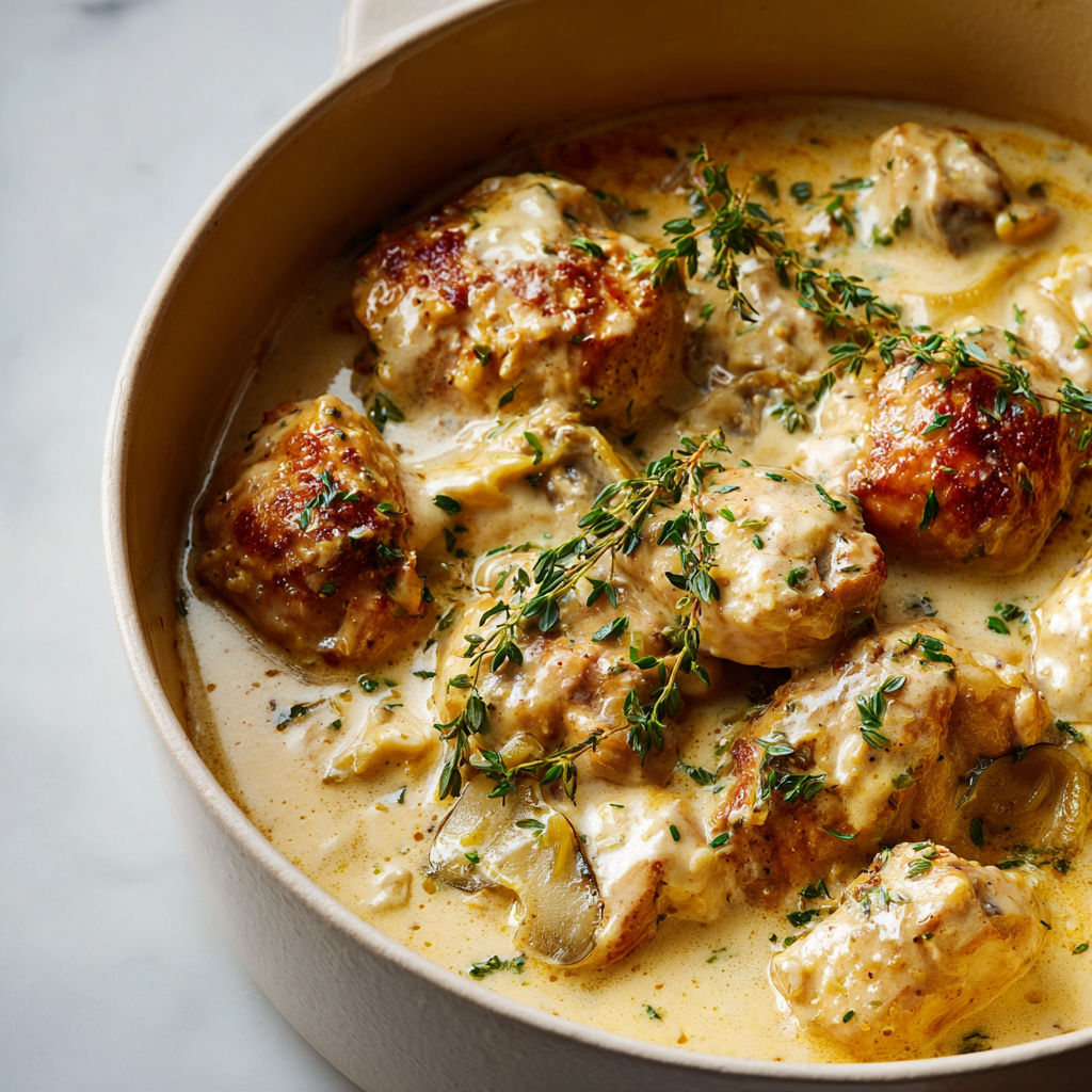 Poulet Crémeux à l’Ancienne façon Mémé Cocard.