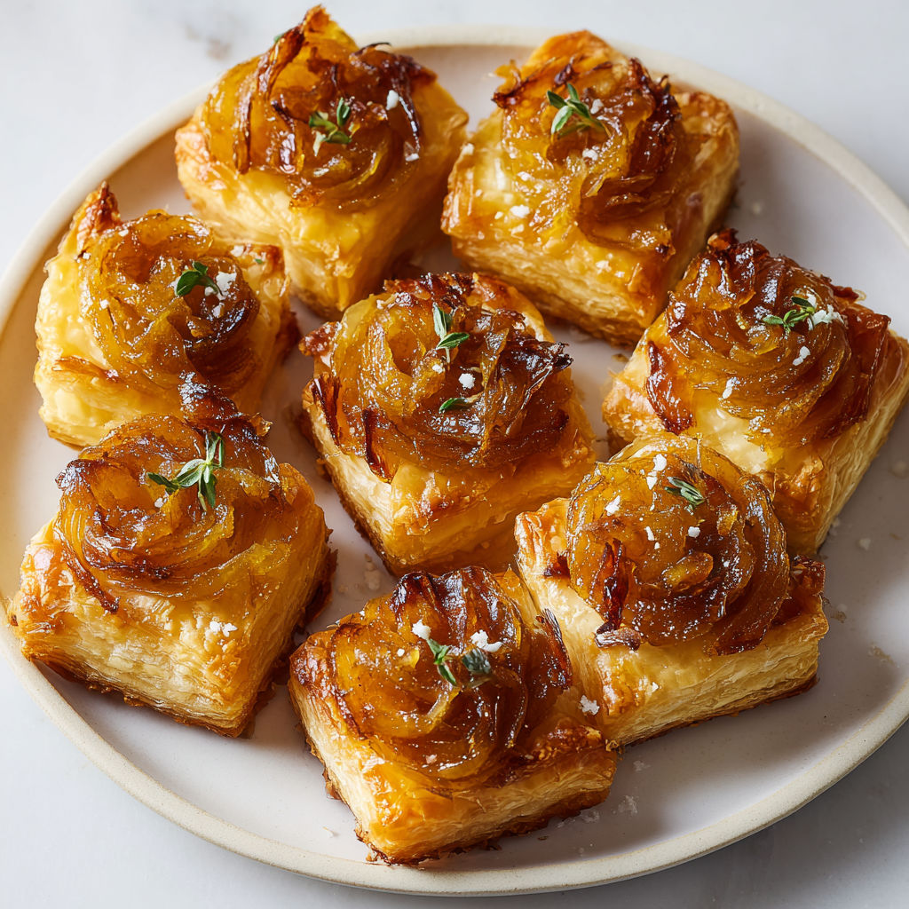 Petites Bouchées Dorées au Fromage Fondant et Oignons Doux.