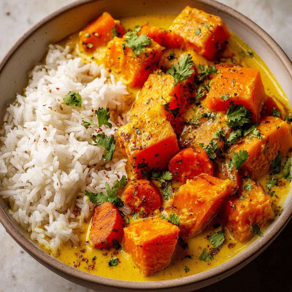 Curry Doux de Légumes d’Automne au Lait de Coco.