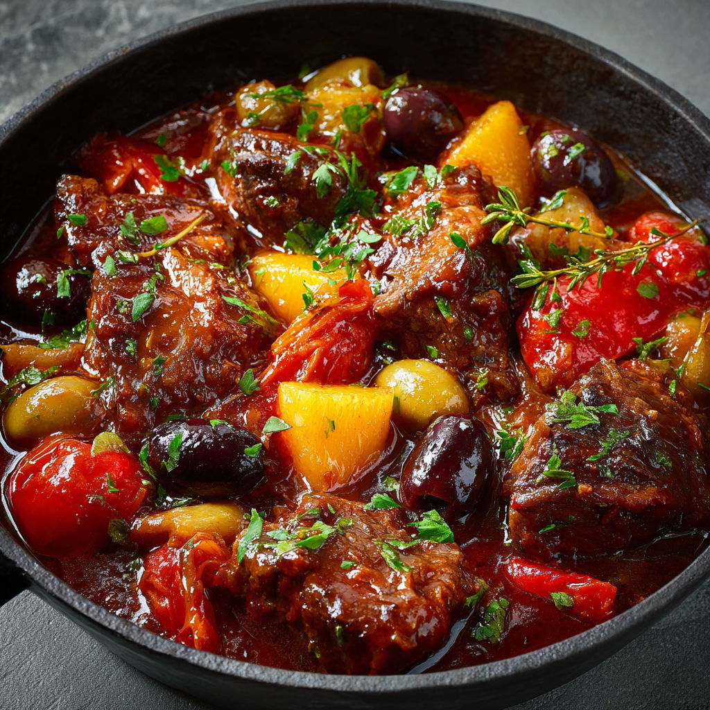 Daube niçoise traditionnelle au vin de Provence.