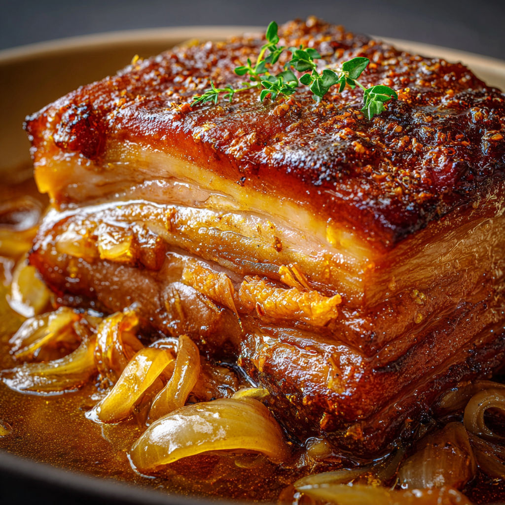 Recette gourmande : cochon confit caramélisé au sirop d’érable.
