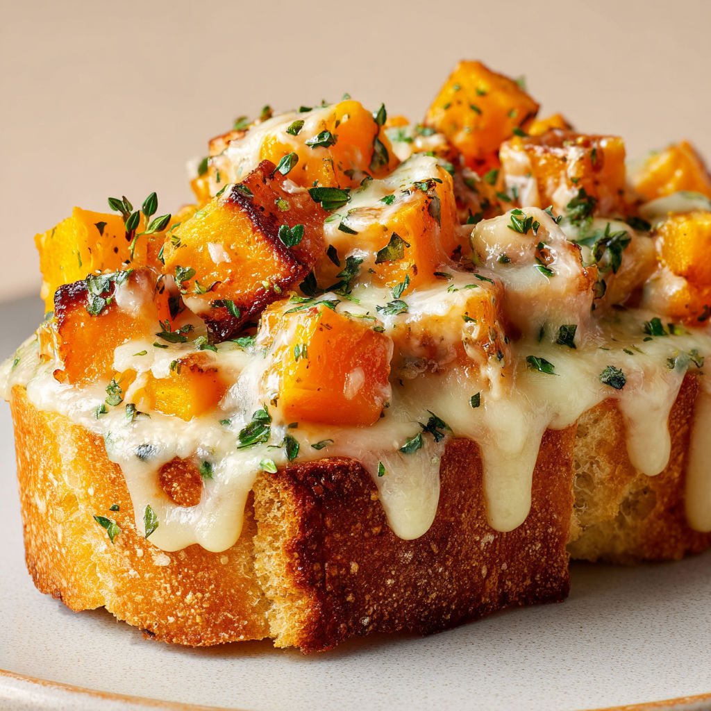 Pain à l’ail gratiné Butternut et Comté – Toasts de Noël Fondants et Dorés.