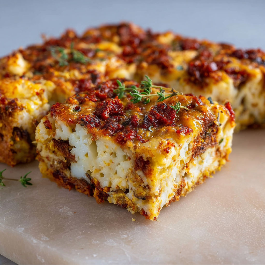 Carré Gourmand Chou-Fleur & Chorizo, Moelleux et Parfumé.