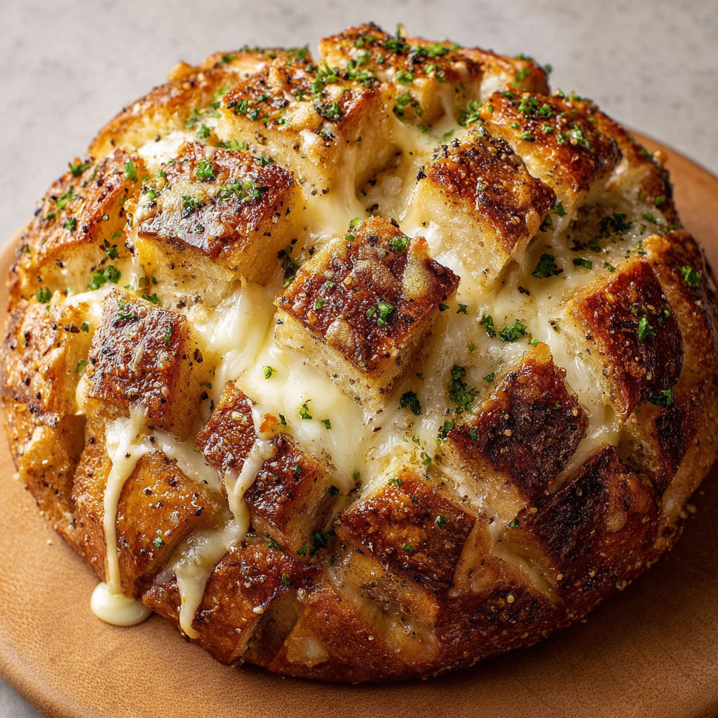 Pain de Noël Rôti à la Mozzarella Fondante et Poivre Noir.
