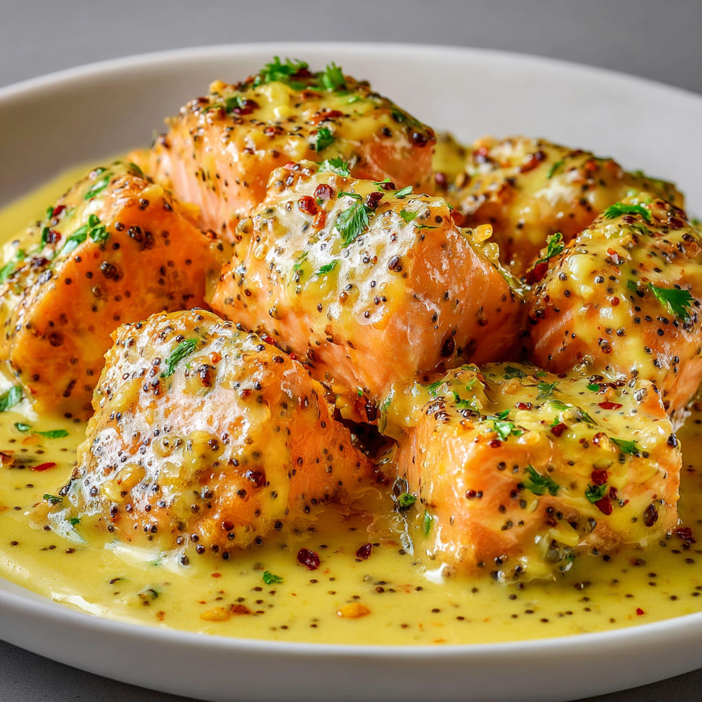 Saumon à la Sauce Moutarde-Citron, Fondant et Parfumé.