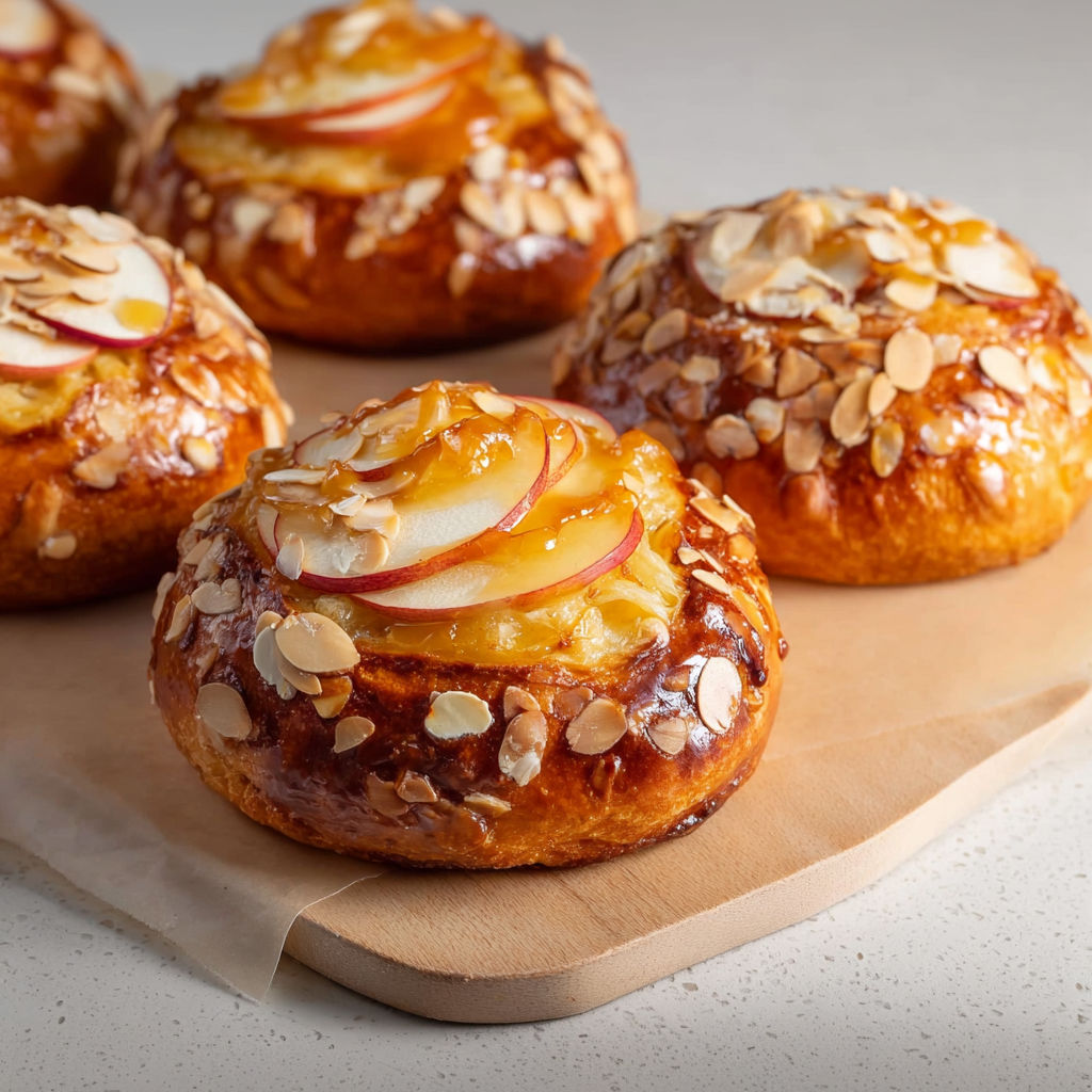 Brioches Dorées aux Pommes et Amandes, Parfum d’Enfance.