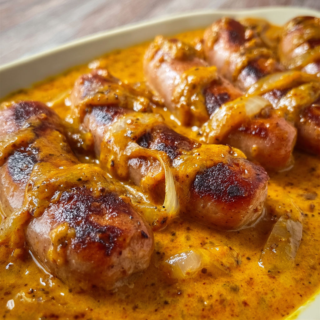 Saucisses au Curry Légèrement Épicé, Parfaites pour l’Hiver.