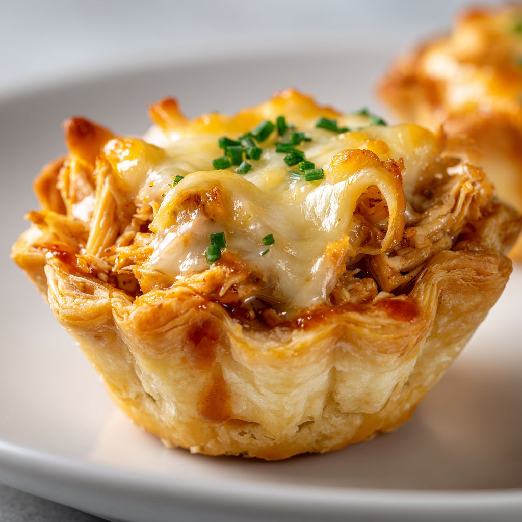 Bouchées Festives au Poulet BBQ Doux et Fromage.