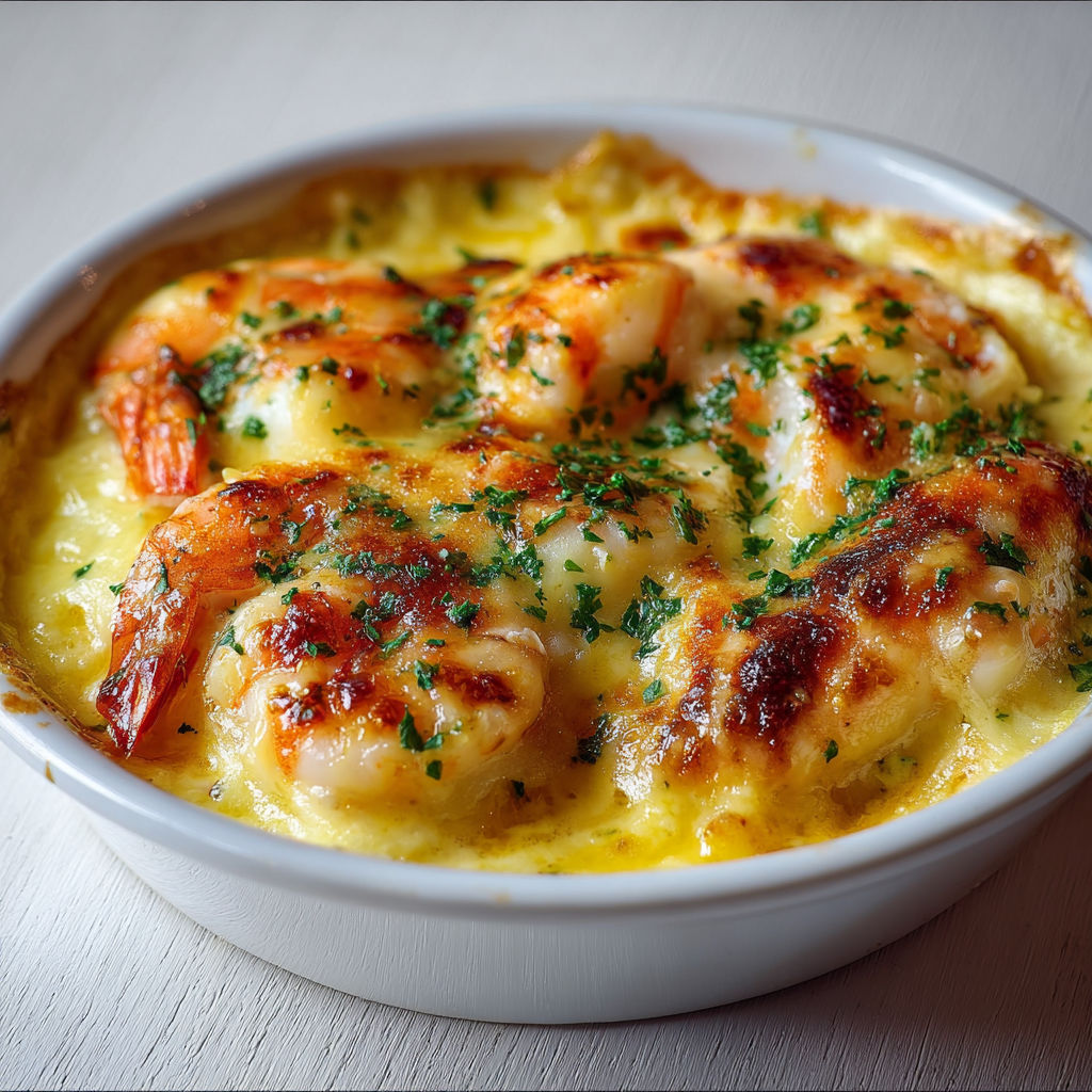 Gratin Raffiné de Langoustines à la Crème de Safran.