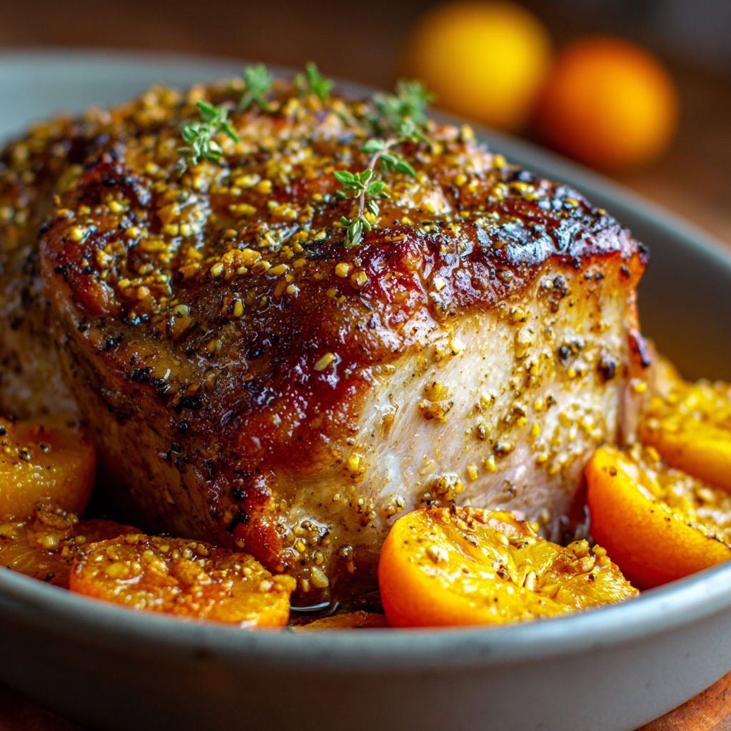 Rôti de Porc Doré aux Clémentines, Sauce Sucrée-Salée Gourmande.