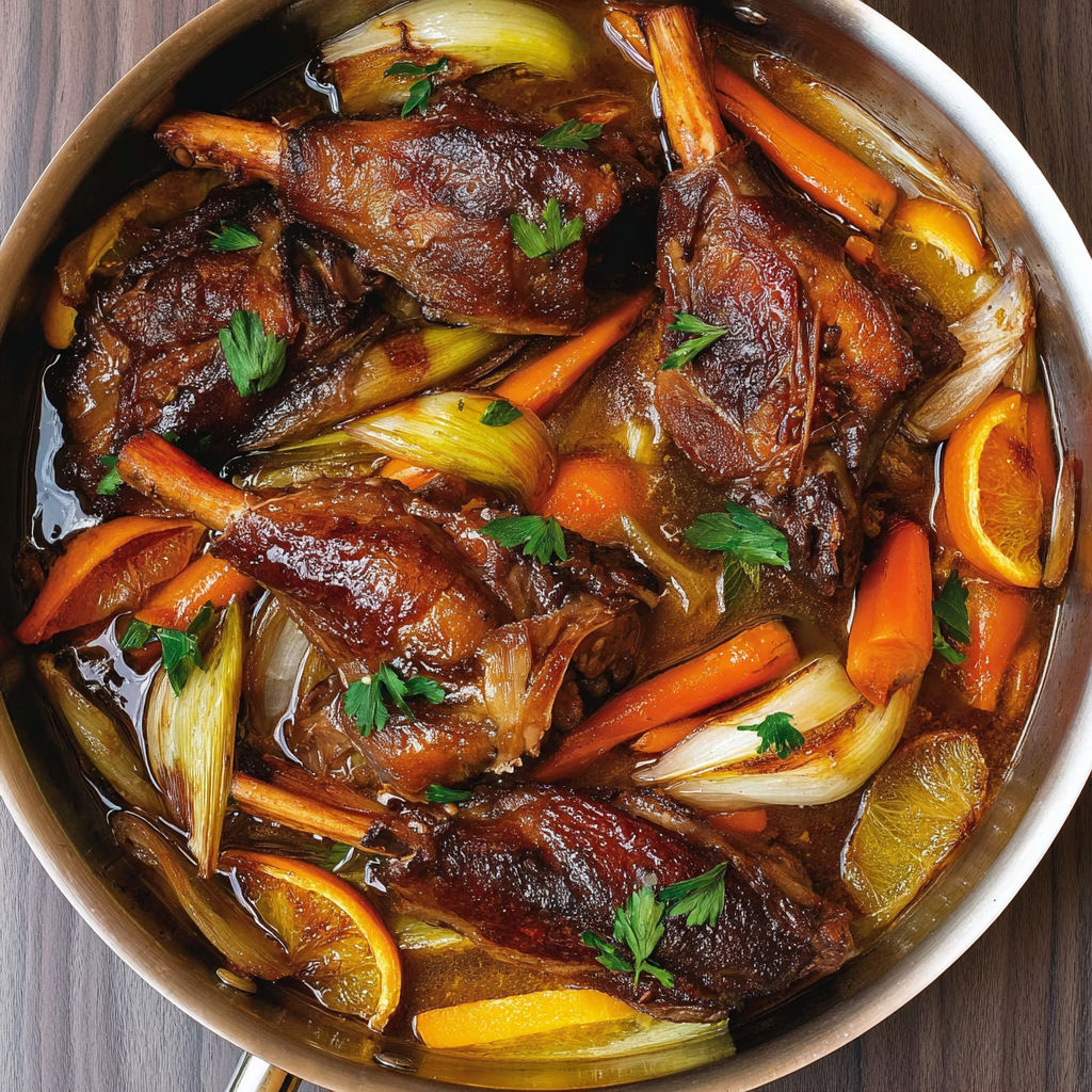 Une recette de Jarrets d’agneau mijotés au miel et agrumes.