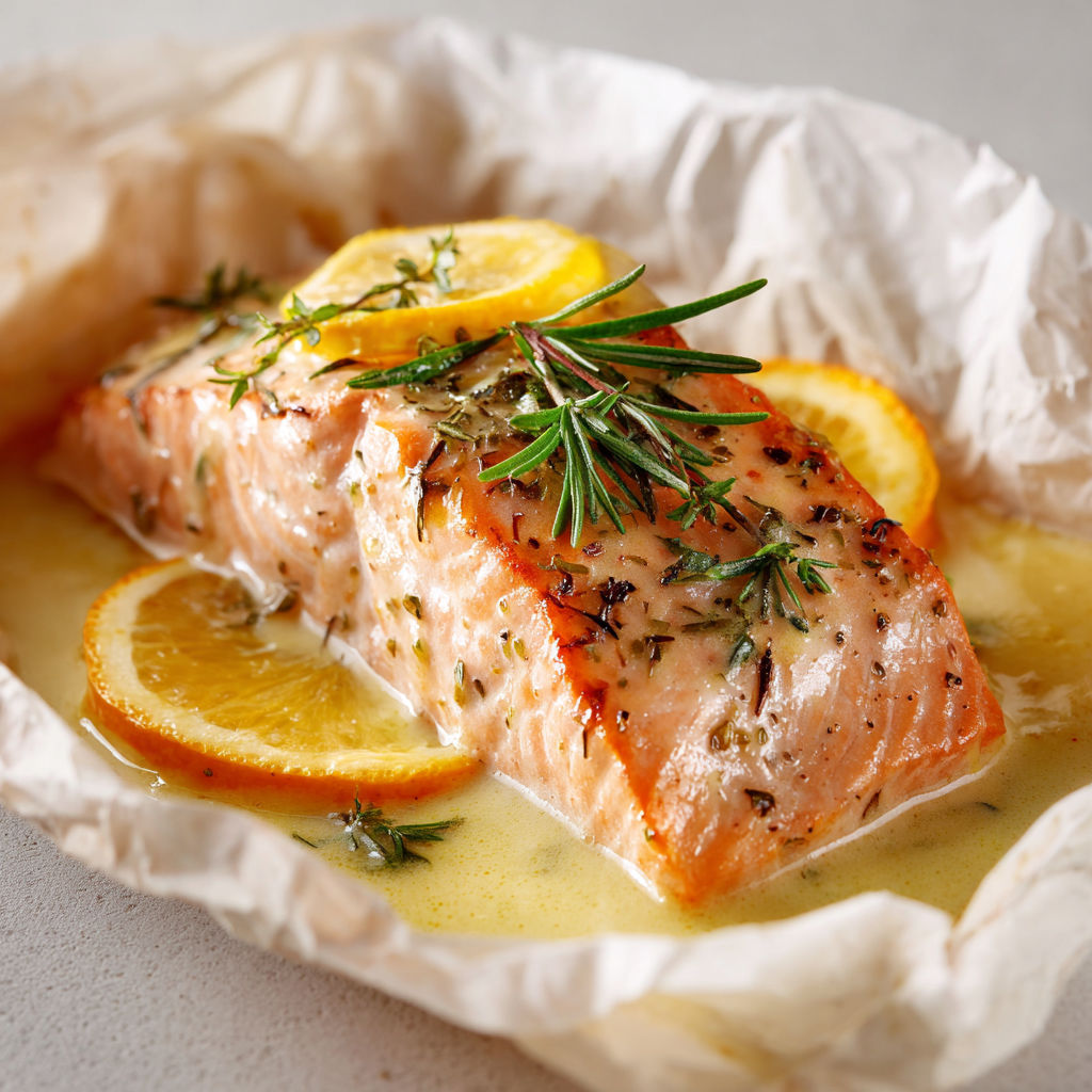 Saumon en papillote aux agrumes, une recette savoureuse et délicieuse.