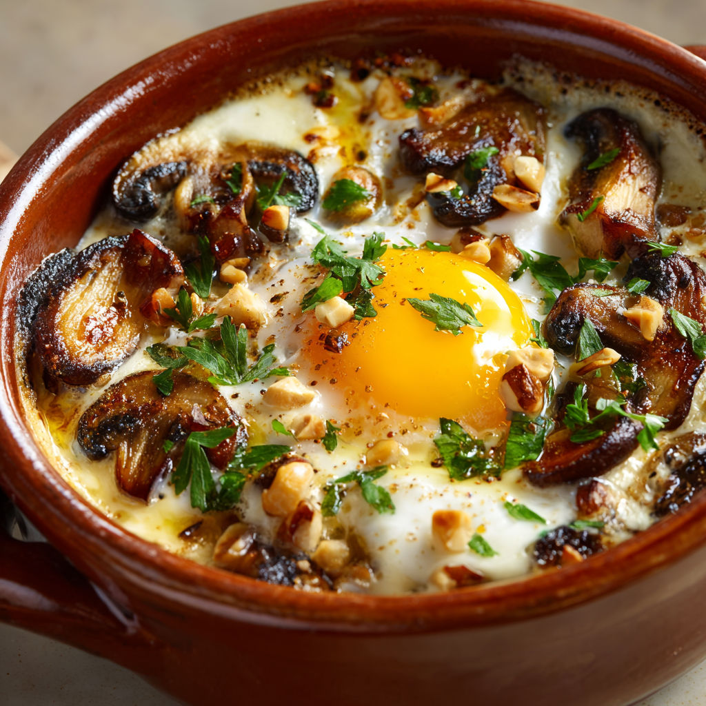Œufs Cocotte à la Truffe : La Recette Gourmande au Brie et Champignons.