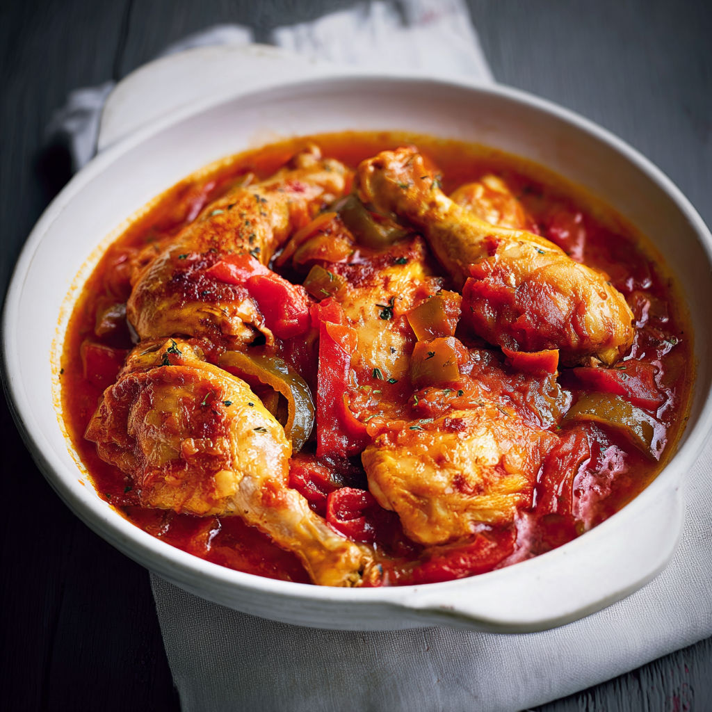 La véritable recette du poulet basquaise, mijotée comme au Pays basque.