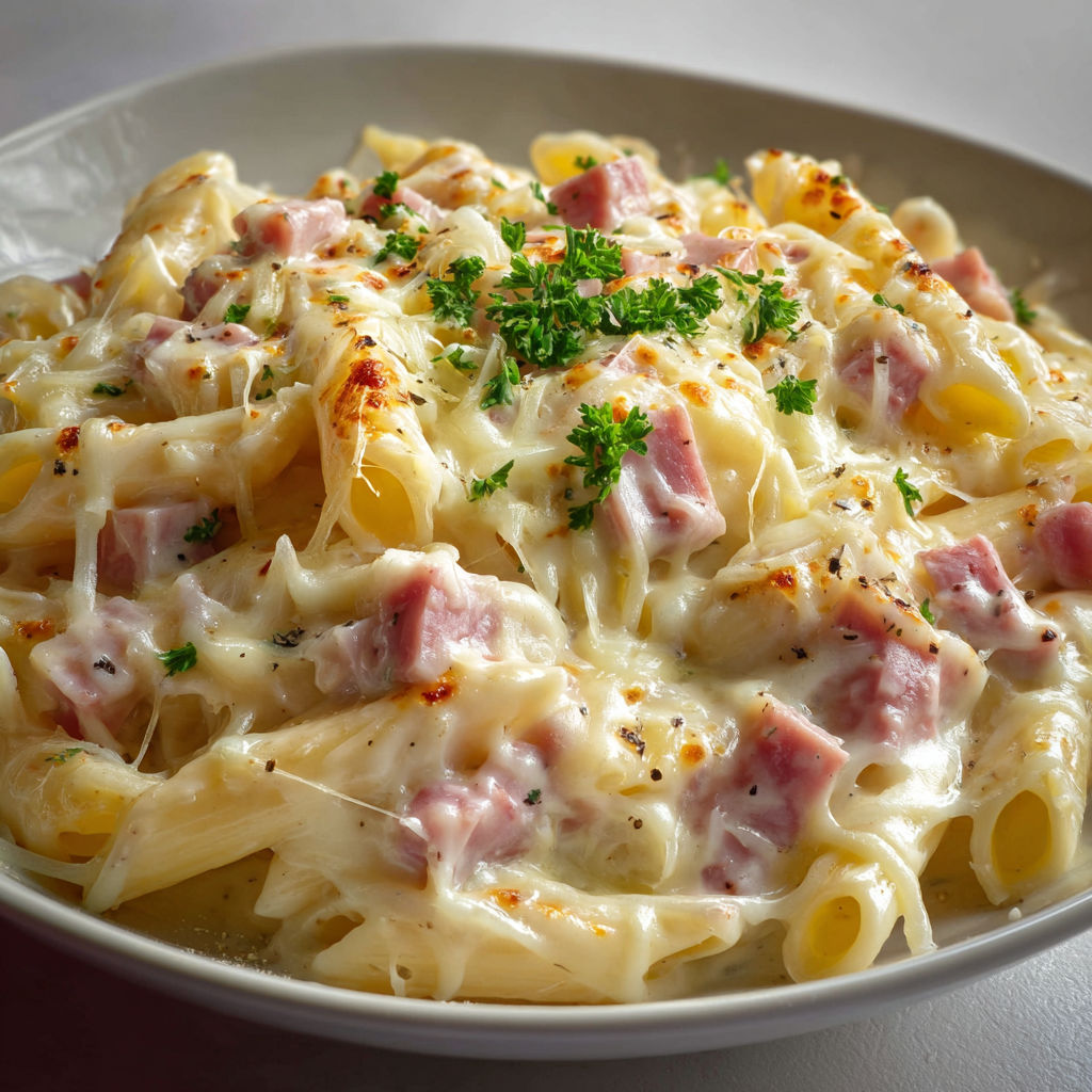 Pâtes jambon-fromage ultra crémeuses façon bistrot.