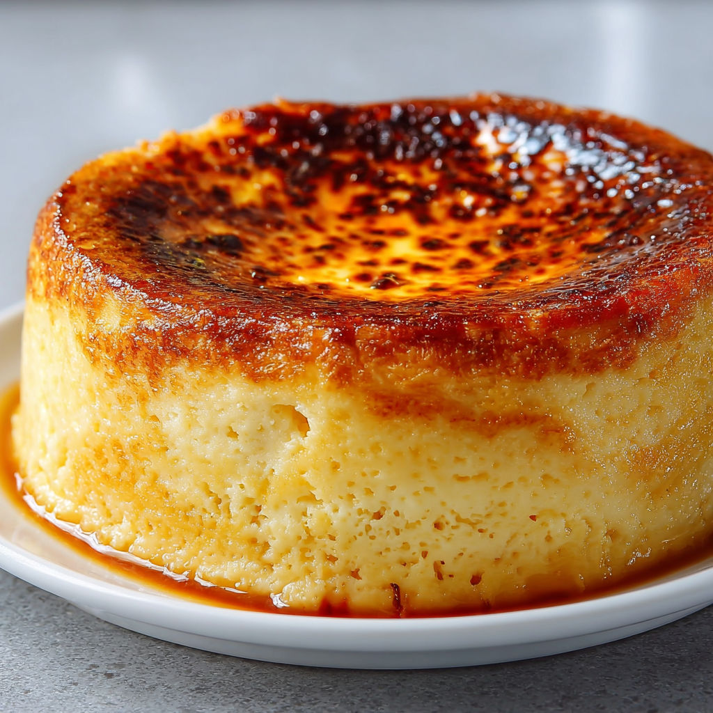 Flan du boulanger maison extra haut à la vanille et texture ultra crémeuse.