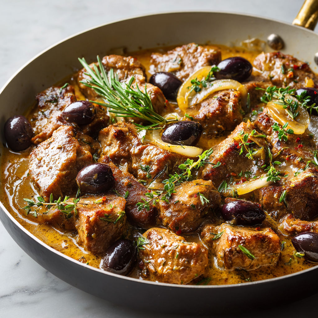 Une recette de Veau mijoté aux olives façon cuisine traditionnelle.