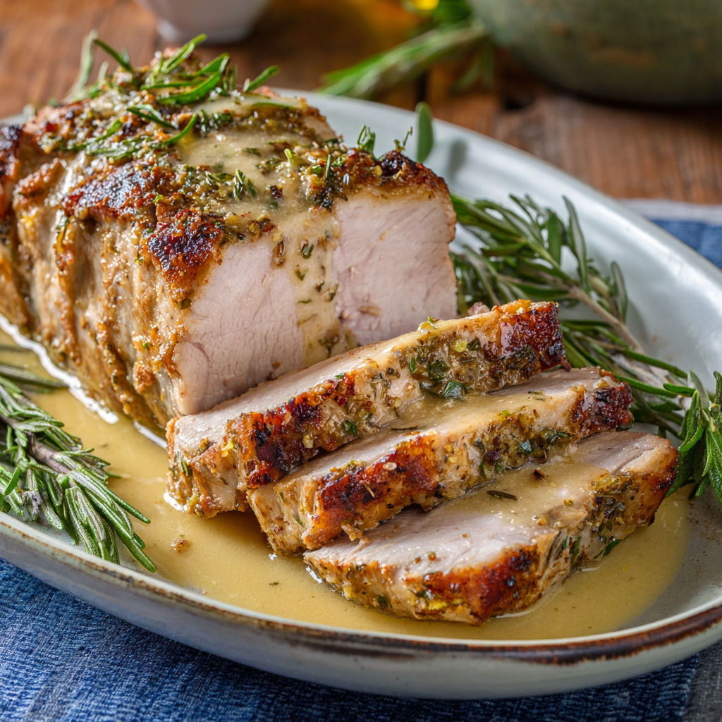 Rôti de porc rustique au four cuisson douce et économique.