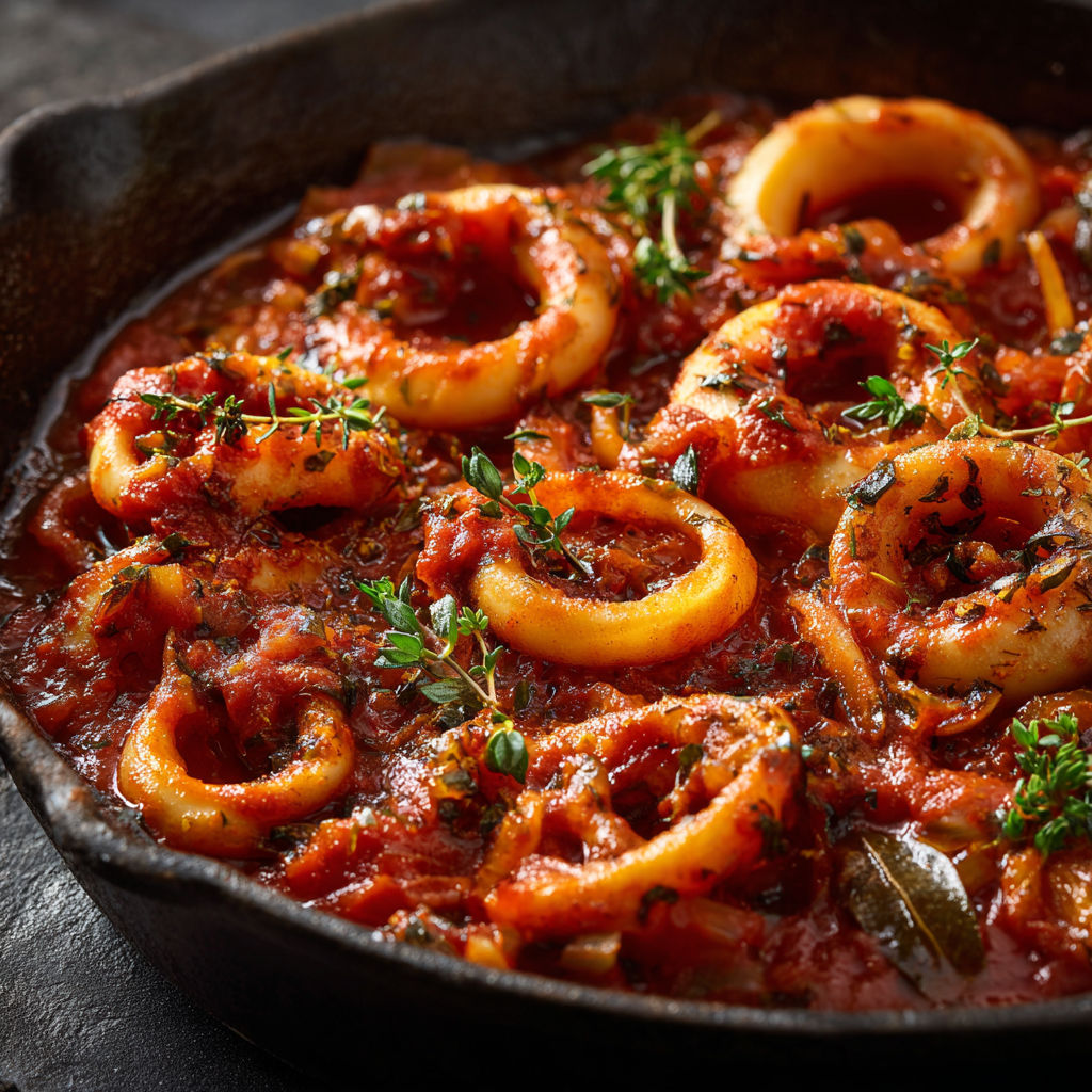 Anneaux dencornets en sauce tomate parfumée à la provençale.