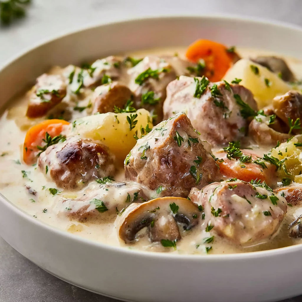 Blanquette de veau fondante aux légumes cuisson moderne.