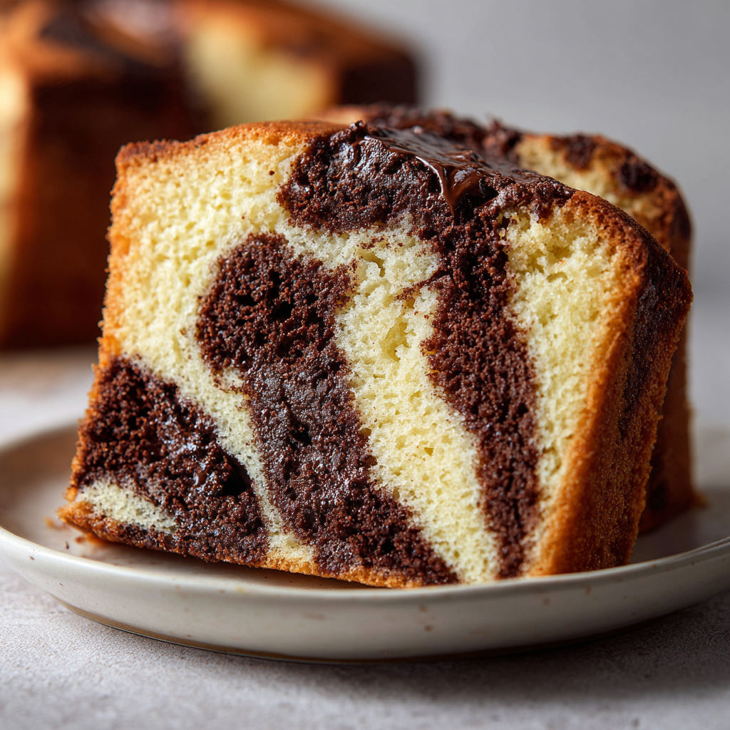 Gâteau moelleux marbré vanille chocolat parfait pour le goûter et les desserts.