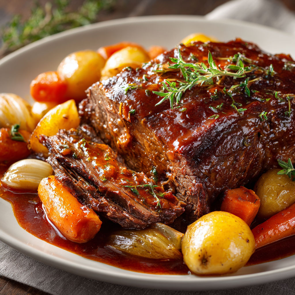 Bœuf mijoté au vin rouge et légumes fondants façon cuisine familiale.