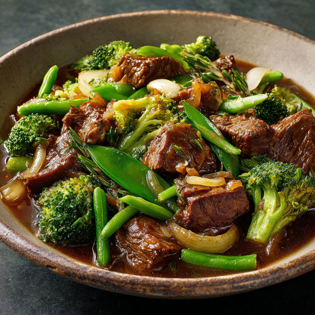 Une recette de Ragoût de Bœuf Ultra Tendre aux Légumes Verts Printaniers.