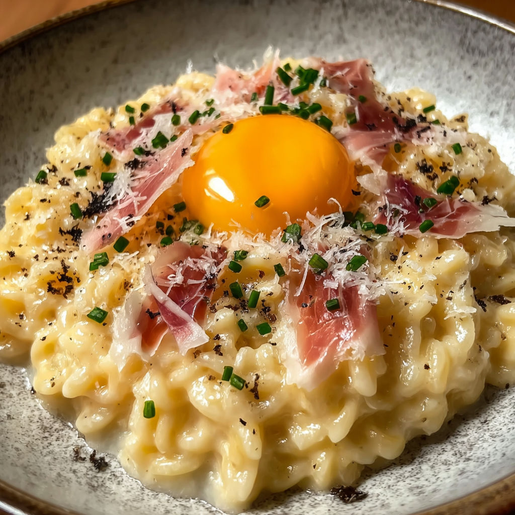 Une recette de Coquillettes Crémeuses Façon Risotto à la Truffe.