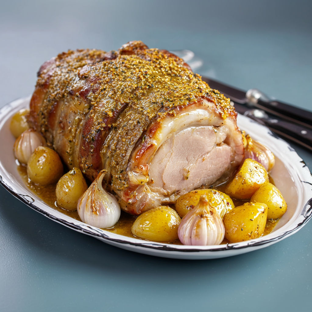 Grand Classique : Rôti de Porc Crémeux à la Moutarde.