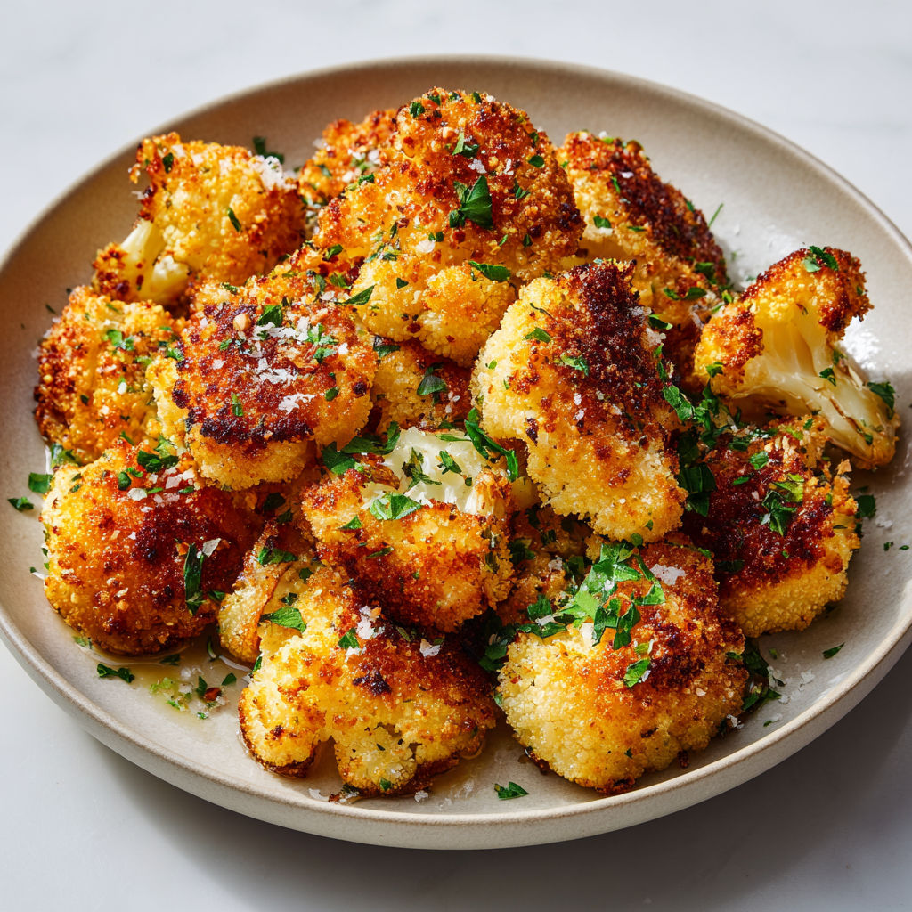 Croustillant Doré : Chou-fleur Parmesan pour Gourmets Végétariens.