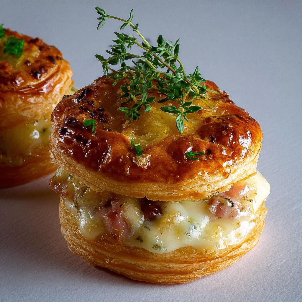 Vol-au-vent savoyard au Reblochon : la bouchée ultra fondante qui fait craquer.