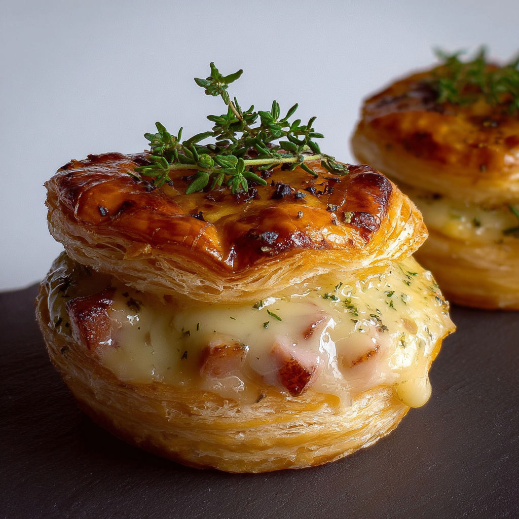 Vol-au-vent gourmands lardons & fromage : la version montagnarde irrésistible.