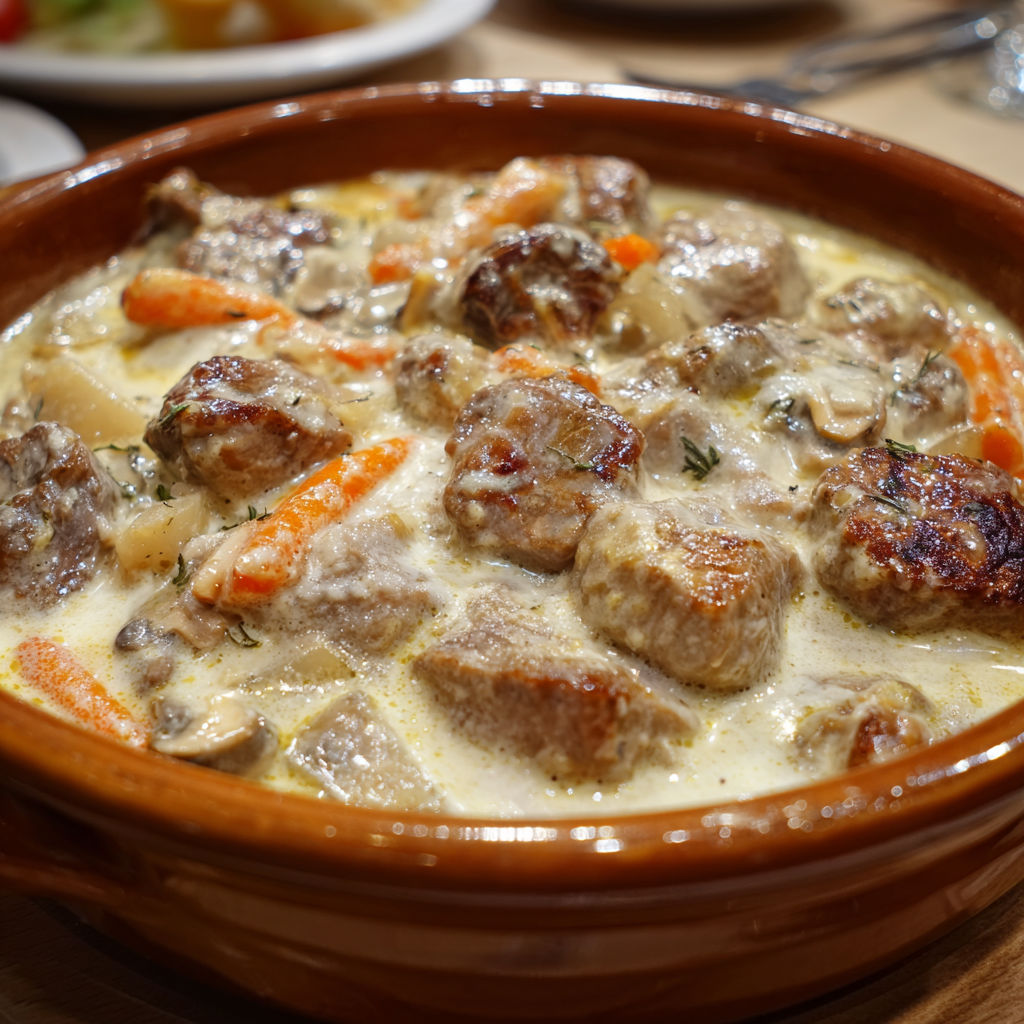 Une version de blanquette de veau sans gluten qui plaira à tous.