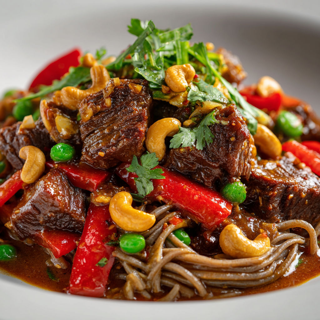 Boeuf braisé au tamari et au sirop d'érable.