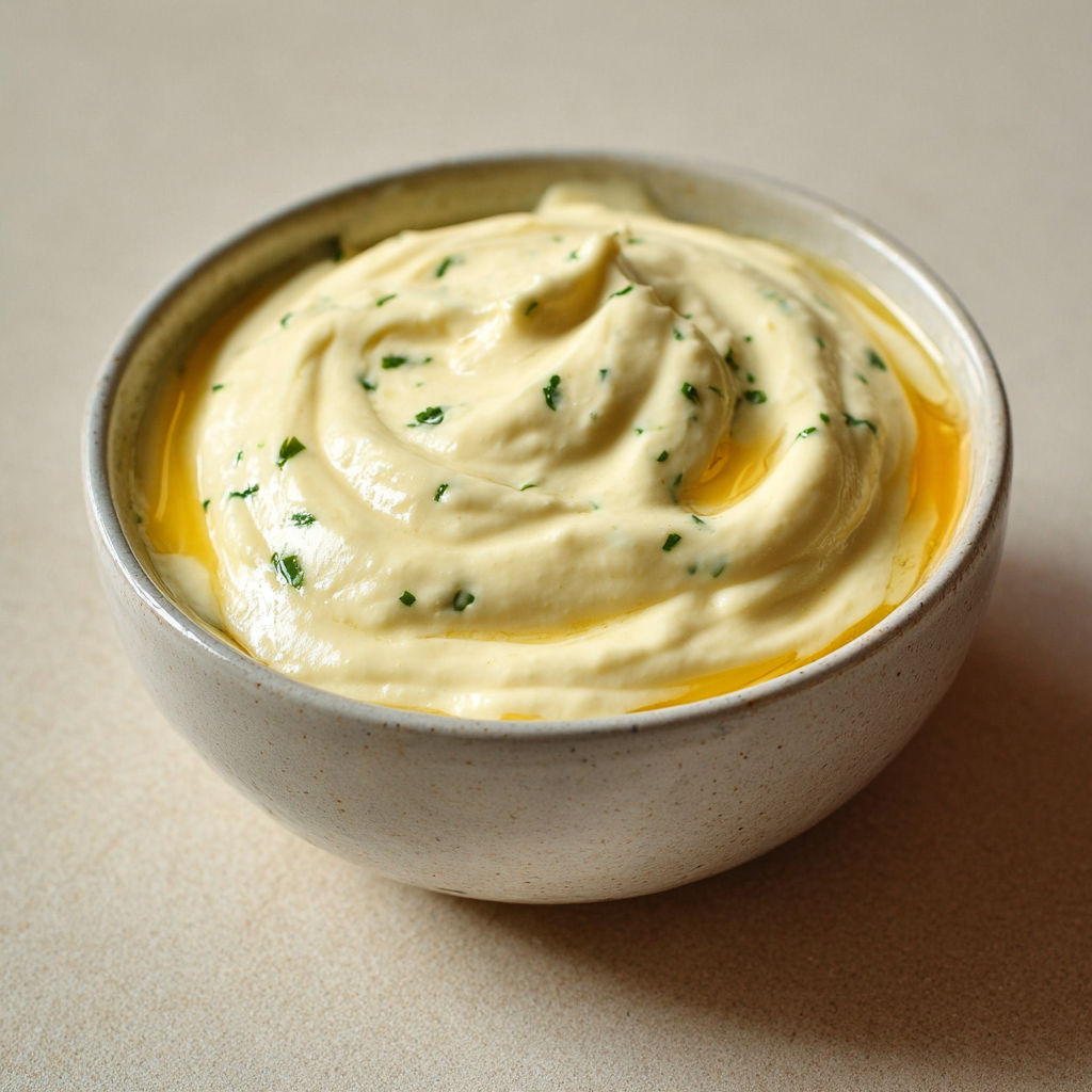 Sauce aïoli maison à l’huile d’olive, onctueuse et authentique.