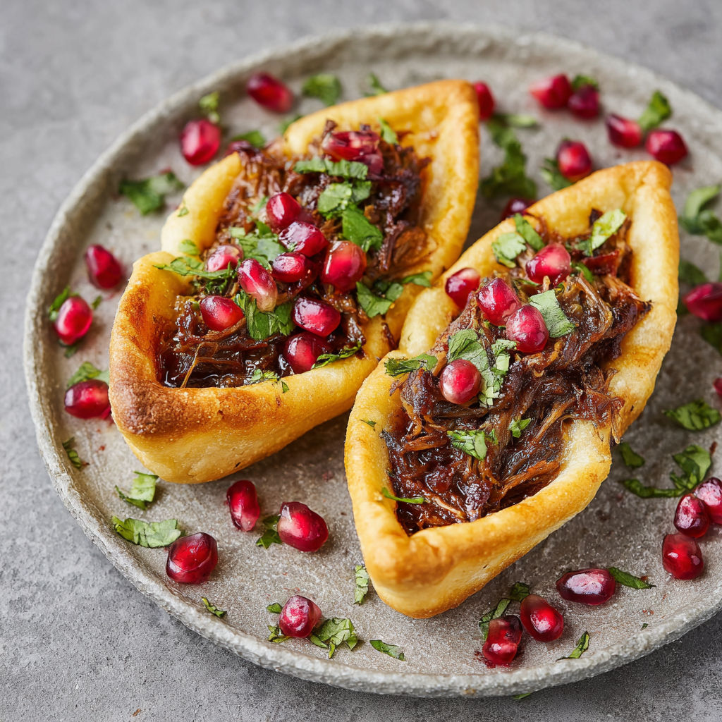 Barquettes Croustillantes à l’Agneau Confit et Épices Orientales.