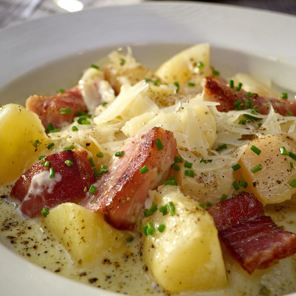 Une recette de Potée Rustique aux Navets, Pommes de Terre et Lard Fumé.