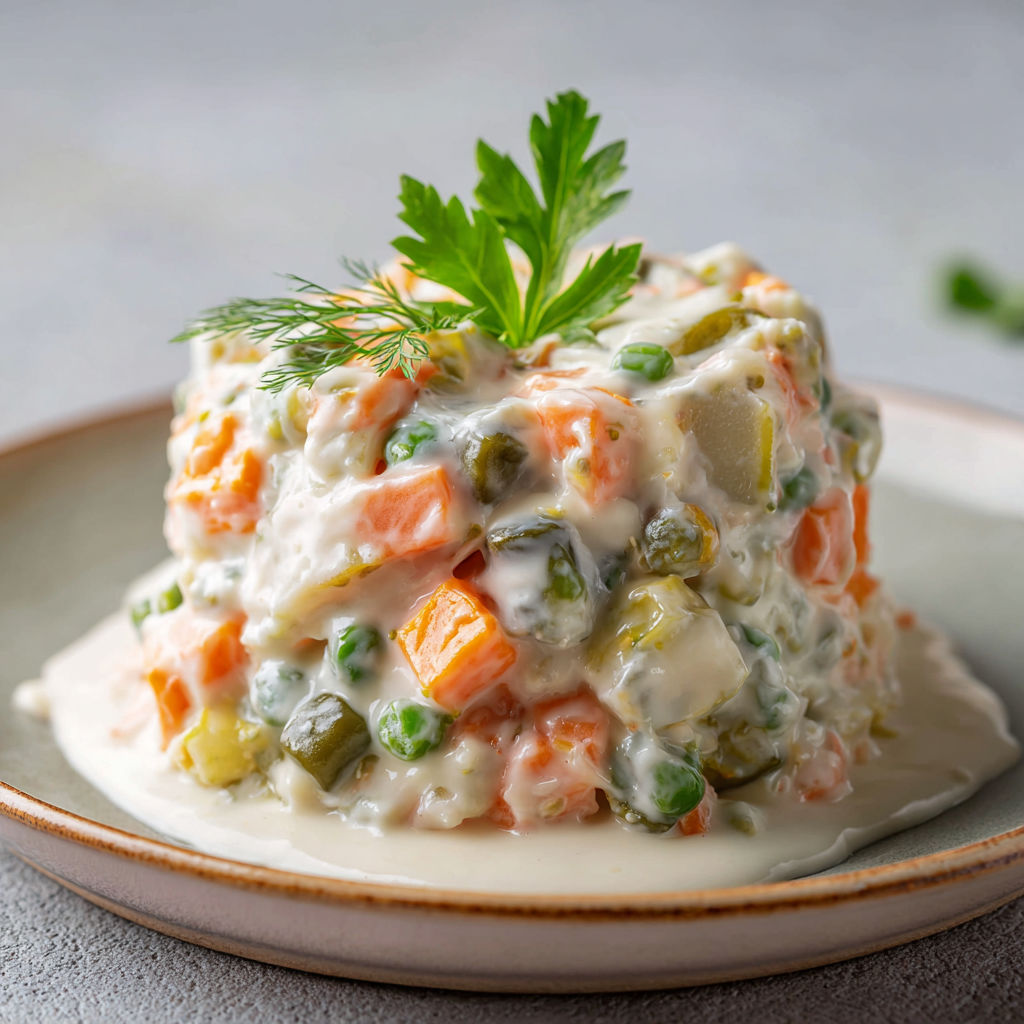 Macédoine de Légumes Maison à la Mayonnaise Crémeuse.