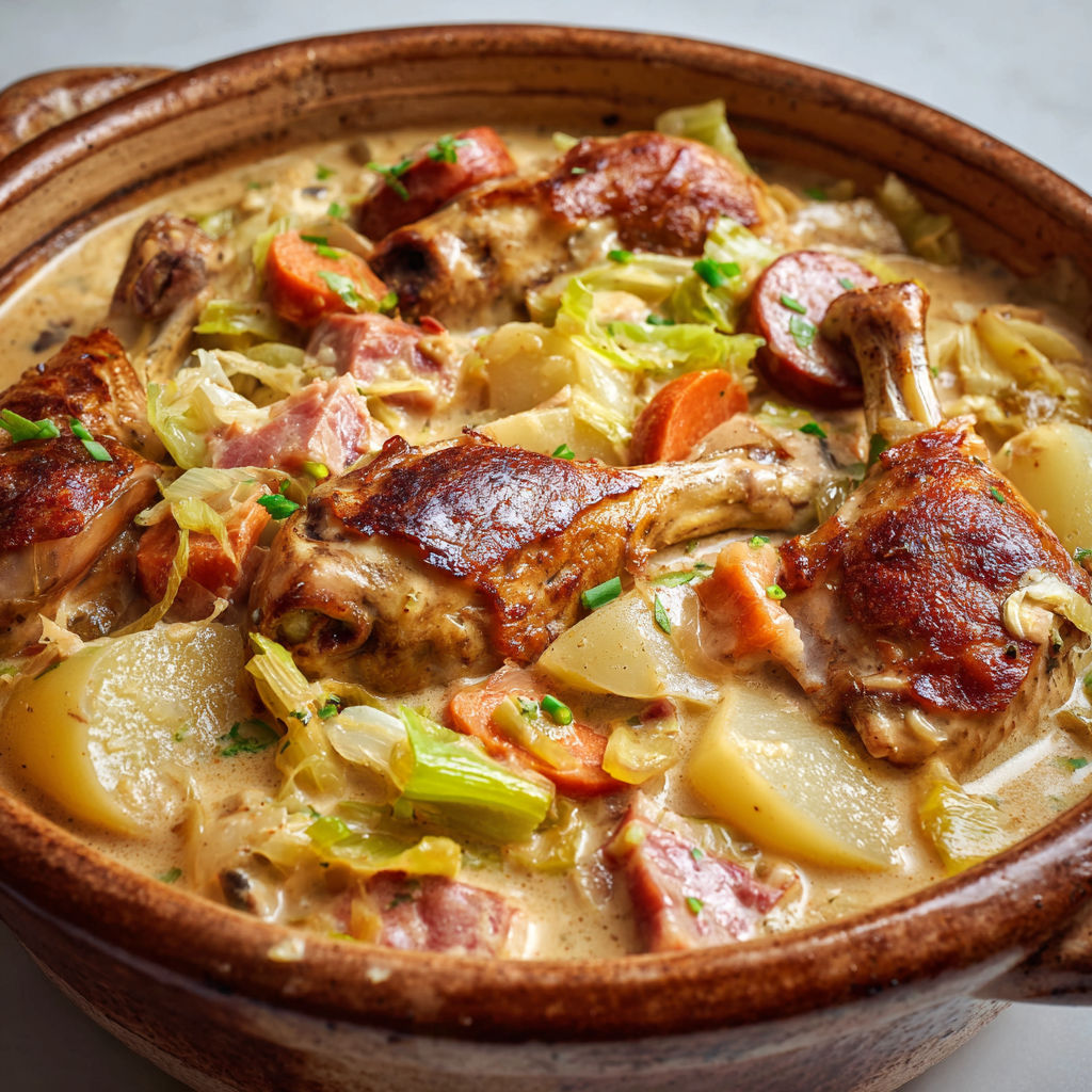 Une bonne garbure des Midi-Pyrénées est servie dans un bol en terre.