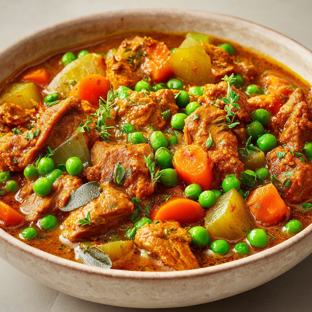 Quasi de veau tendre façon tandoori aux légumes confits et sauce réduite.