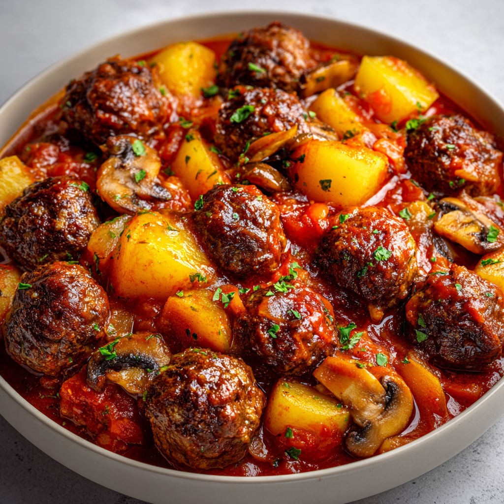Boulettes de bœuf et pommes de terre au Cookeo, une recette savoureuse et délicieuse.