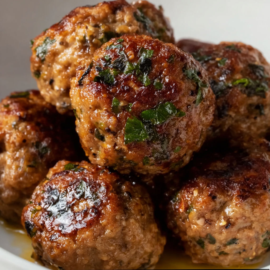 Boulettes végétariennes aux champignons et flocons d’avoine, fondantes et pleines de saveur.