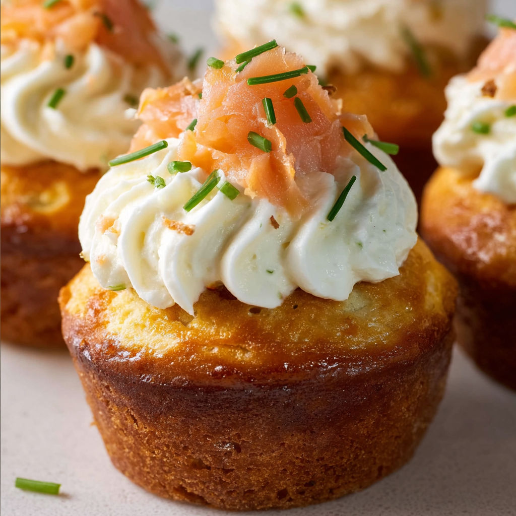 Cupcakes salés au saumon fumé et asperges, moelleux et élégants pour un apéritif raffiné.