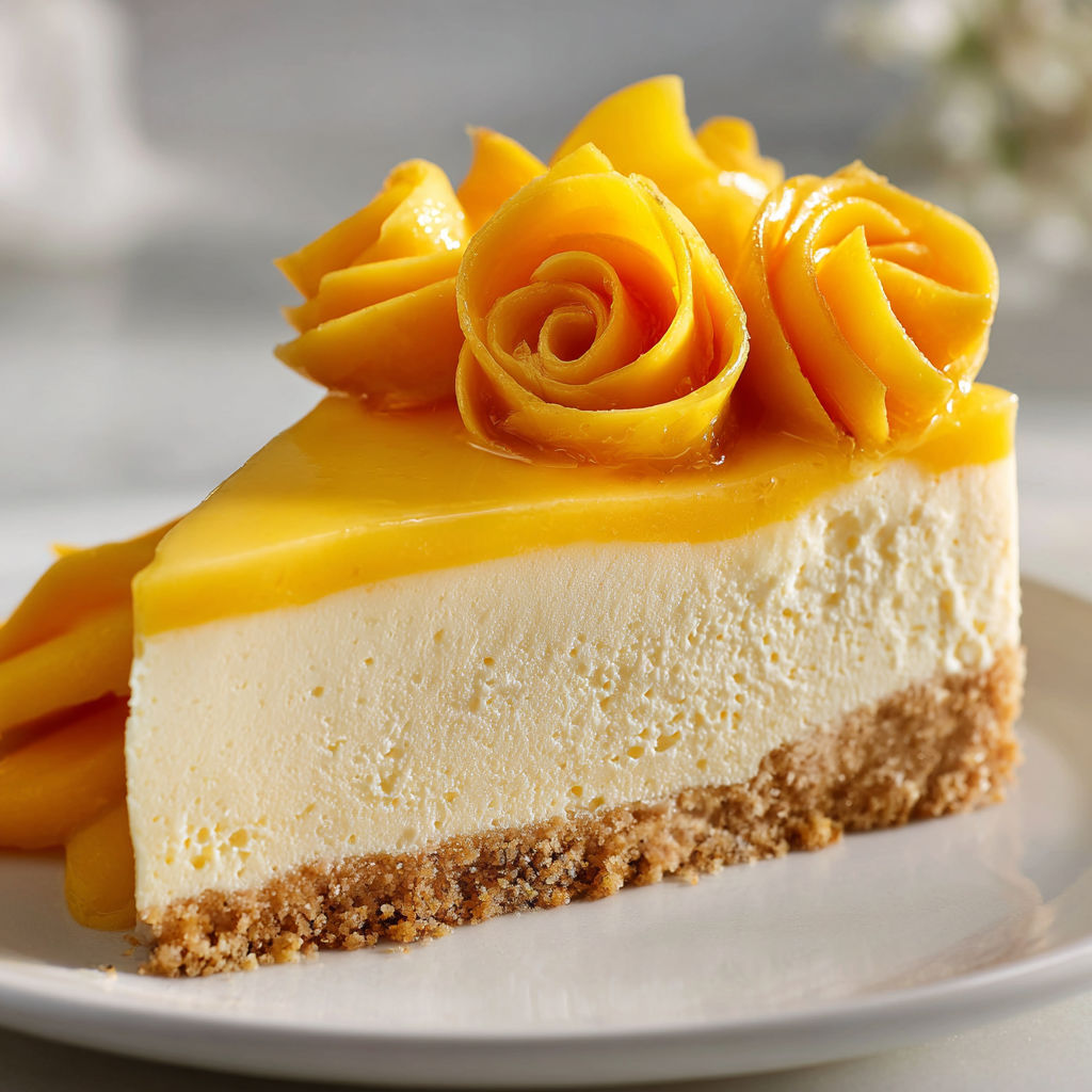 Gâteau mousse mangue et yaourt, léger, frais et irrésistiblement exotique.