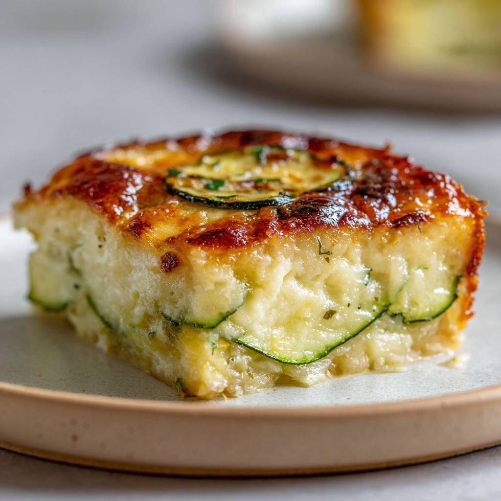 Flan de courgettes fondant au basilic et fromage.