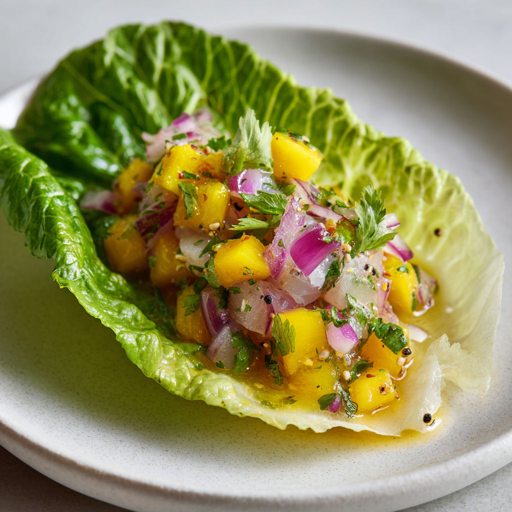 Entrée légère et exotique à base de poisson cru, relevée de citron vert, oignon rouge et graines de coriandre.