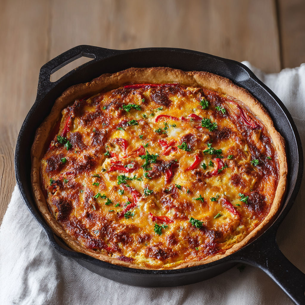 Une quiche au thon facile et rapide, prête à être servie.